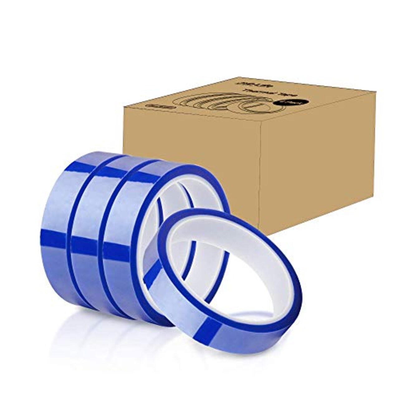 0.8 Inch x 108 Ft Sublimation Blanks Thermal Tape,Heat Tape,High Temp Tape,Up to 250℃(480℉) for Tumbler Sublimation Print,Heat Transfer Tape,Heat Vinyl Press Tape (4, Blue, 0.8" x 108')